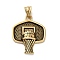 304 Stainless Steel Pendants, Ion Plating(IP), Basketball Charms, Antique Golden, 35x28x5mm, Hole: 8.5x5mm