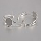 Brass Cuff Bangle Making, Blank Bangle Base, with Flat Round Tray, Silver Color Plated, 60mm, Tray: 25mm