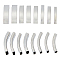 16pcs 8 styles 201 Stainless Steel Slide Charms, Rectangle, Stainless Steel Color, 6.5~14x38.5~41x9~11mm, 2pcs/style
