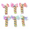 Plastic & Polyester Bowknot Spiral Hair Tie for Women & Girl, Elastic Hair Rope Ponytail Holder Braid Accessories, Mixed Color, 98x60~63x18mm
