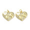 Brass Micro Pave Clear Cubic Zirconia Pendants, Cadmium Free & Lead Free, with Synthetic Opal and Jump Rings, Real 18K Gold Plated, Heart with Bear Charms, White, 16x18.5x4.5mm, Hole: 3mm
