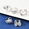 Brass Cuff Rings for Women, Cadmium Free & Lead Free, Rack Plating, Long-Lasting Plated, Platinum, Mixed Shapes, 9~19.5mm, Inner Diameter: Adjustable