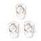 Natural Quartz Crystal Pendants, Rock Crystal Pendants, with Platinum Tone Brass Findings, Flip Flops, 22~24x12x7~8mm, Hole: 2mm and 5~7mm