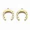 201 Stainless Steel Pendants, Laser Cut, Horseshoes with Word KAAH HXYT, Golden, 17x15.5x1mm, Hole: 1.4mm