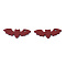 Alloy Pendants, Cadmium Free & Lead Free, Spray Painted, Halloween Theme, Bat, FireBrick, 9x24.5x1mm, Hole: 1.2mm