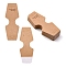 Fold Over Kraft Paper Adhesive Jewelry Display Cards for Necklace & Bracelet Display, Trapezoid with Word Handmade with Love, BurlyWood, 12x4.5x0.04cm, Hole: 1.4mm