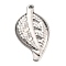 Non-Tarnish 304 Stainless Steel Pendants, Leaf, Stainless Steel Color, 25x14x1.7mm, Hole: 1.5mm