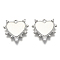 Brass Micro Pave Clear Cubic Zirconia Pendants, Heart, Nickel Free, Real Platinum Plated, 17x17x2mm, Hole: 1.4mm