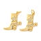 Rack Plating Brass Micro Pave Clear Cubic Zirconia Pendants, with Jump Ring, Long-Lasting Plated, Shoes/Boot, Real 18K Gold Plated, 20x18x2mm