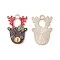 Christmas Alloy Enamel Pendants, Light Gold, Elk Charm, Coconut Brown, 28x18.5x1.5mm, Hole: 2.5mm