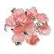 Cherry Quartz Glass Pendants, with 201 Stainless Steel Finding, Fish, 19x20x5.5mm, Hole: 4x7mm
