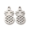 Non-Tarnish 304 Stainless Steel Pendants, Hollow Pineapple Charms, Stainless Steel Color, 18x10x1.4mm, Hole: 1.4mm