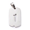 Non-Tarnish 304 Stainless Steel Pendants, Rectangle with Number, Stainless Steel Color, Num.1, 27.5x14.5x1.5mm, Hole: 7.5x3mm