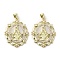 Brass Pave Shell Pendants, Religion Virgin Mary Charms with ABS Imitation Pearl, Real 18K Gold Plated, Oval, 29.5x23x3mm, Hole: 3.5x4mm