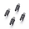 304 Stainless Steel Cord Ends, End Caps, Column, Electrophoresis Black, 10x3mm, Hole: 1mm, Inner Diameter: 4mm
