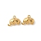 304 Stainless Steel Charms, Ion Plating(IP), Elephant Charm, Real 18K Gold Plated, 10x14x5mm, Hole: 1.2mm