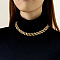 Alloy Mesh Chain Choker Necklaces for Women, Golden, 16.54 inch(42cm)