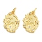 Rack Plating Brass & Clear Cubic Zirconia Pendants, Cadmium Free & Lead Free, Long-Lasting Plated, Oval, with Jump Ring, Real 18K Gold Plated, 19x13x2mm, Hole: 5mm