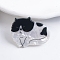 PVC Hair Clips, with Metal Finding, Black, 51x27mm