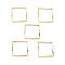 Brass Beads Frames, Cadmium Free & Lead Free, Square, Real 24K Gold Plated, 12x12x1mm