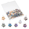 70Pcs 7 Color Copper Wired Wrapped Glass Pendants, Star Charms, Silver, 18mm, Hole: 3.5mm, 10Pcs/color