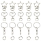 10Set 2 Styles Star Alloy Swivel Clasps with 10Pcs Iron Split Key Rings, Platinum, 25~34x2~24x6mm, Hole: 9x5mm