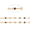 Handmade 304 Stainless Steel Dapped Chains, Cable Chains, with Enamel and Spool, Soldered, Flat Oval, Long-Lasting Plated, Black, 3x1.5x0.1~1mm, about 32.8 Feet(10m)/roll