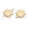 Ion Plating(IP) 304 Stainless Steel Pendants, Sun with Human Face Charm, Real 18K Gold Plated, 30.5x23.5x4mm, Hole: 1.8mm
