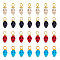 80Pcs 4 Colors Dyed Synthetic Turquoise Skull Charms, Halloween, with Golden Tone Alloy & Iron Findings, Mixed Color, 14.5x6.5x6mm, Hole: 2.7x2.2mm, 20pcs/color