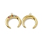 PVD Vacuum Plating 201 Stainless Steel Pendants, Colorful Rhinestone Double Horn/Crescent Moon Charms, Real 18K Gold Plated, 23x22x4.5mm, Hole: 1.8mm