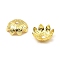 Brass Bead Caps, 8-Petal Flower, Golden, 9.5x9.5x3.5mm, Hole: 1.6mm