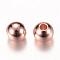Brass Spacer Beads, Cadmium Free & Lead Free, Round, Rose Gold, 3x2.5mm, Hole: 1.5mm