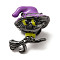 Halloween Brass Enamel European Beads, Large Hole Beads, Witch, Gunmetal, 16x14.5x10.5mm, Hole: 4.5mm