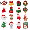 32Pcs 16 Styles Opaque Resin Pendants, Christmas Charms, with Platinum Tone Iron Loops, Gingerbread Man & Santa Claus & Snowman, Mixed Shapes, Mixed Color, 21~34x15~21.5x5~8mm, Hole: 2~2.7mm, 2pcs/style