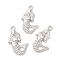 Alloy Pendants, Mermaid, Platinum, 34x21x4mm, Hole: 2.5mm, about 374pcs/1000g