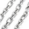 304 Stainless Steel Link Chains, Unwelded, with Spool, Stainless Steel Color, 13x7.5x2mm