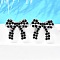 304 Stainless Steel Stud Earrings, with Rhinestone, Bowknot, Stainless Steel Color, 22.5x25.5mm