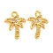 Brass with Clear Cubic Zirconia Pendants, Coconut Tree Charms, Real 18K Gold Plated, 14x10x2mm, Hole: 1.4mm