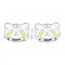 Transparent Acrylic Beads, with Enamel, Tiger, White, 18x25x9mm, Hole: 3mm