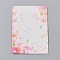 Cardboard Jewelry Display Cards, for Hanging Earring & Necklace Display, Rectangle, Pink, Flower Pattern, 9x6x0.05cm, Hole: 0.2cm