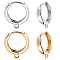 8 Pairs 2 Colors Brass Huggie Hoop Earring Finding, Long-Lasting Plated, with Loops, Real Gold Plated & Real Platinum Plated, 18 Gauge, 16x15x2~4mm, Hole: 1.2mm, Pin: 1mm, 4 Pairs/color