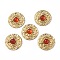 PVD Vacuum Plating 201 Stainless Steel Natural Carnelian Pendants, Real 18K Gold Plated, Flat Round Charms, 19x5mm, Hole: 1.8mm