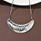 Brass Big Horn Pendant Box Chain Necklaces, Platinum, 18.90 inch(48cm)