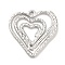 Non-Tarnish 304 Stainless Steel Pendants, Heart Charm, Stainless Steel Color, 26x26x2mm, Hole: 1.5mm
