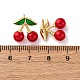 Серьги-гвоздики из вишневой латуни и АБС-пластика с жемчугом EJEW-U062-04B-02G-5