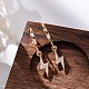 Серьги с застежкой-защелкой из латуни с прозрачным фианитом и прозрачным фианитом EJEW-K300-22G-1