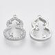 Латунные микропаве прозрачные кубические циркониевые подвески KK-T054-20P-NF-2