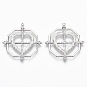 Латунные микро проложить кубического циркония подвески KK-R130-028P-NF