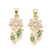 Латунные микро проложить кубического циркония подвески KK-T071-113G