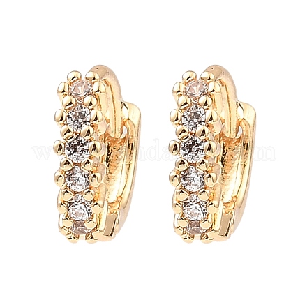 Серьги-кольца из латуни с микропаве из кубического циркония EJEW-D078-44KCG-1